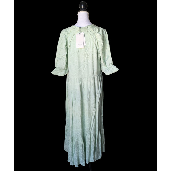 Atelier Reve Milio Light Green Pastel Floral Print Maxi Dress New Size 40 Large - Picture 2 of 7